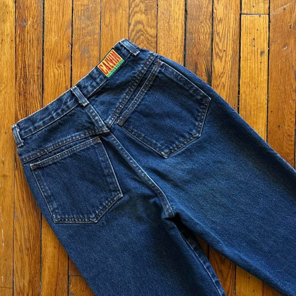 Vintage Early 80s CALVIN Calvin Klein Made USA Women Blue High Rise Faded Jeans - Picture 6 of 8